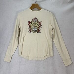 2011 Heritage Classic Men's Sz Small Calgary Alberta NHL Ivory Thermal Top Sport